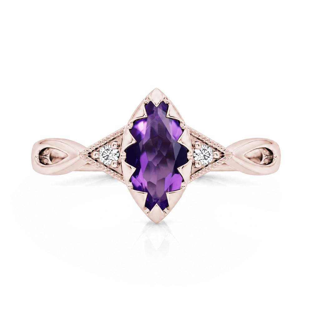 Sawtooth Prong Marquise Cut London Blue Topaz Ring - LUO Jewelry #gemstone_Amethyst