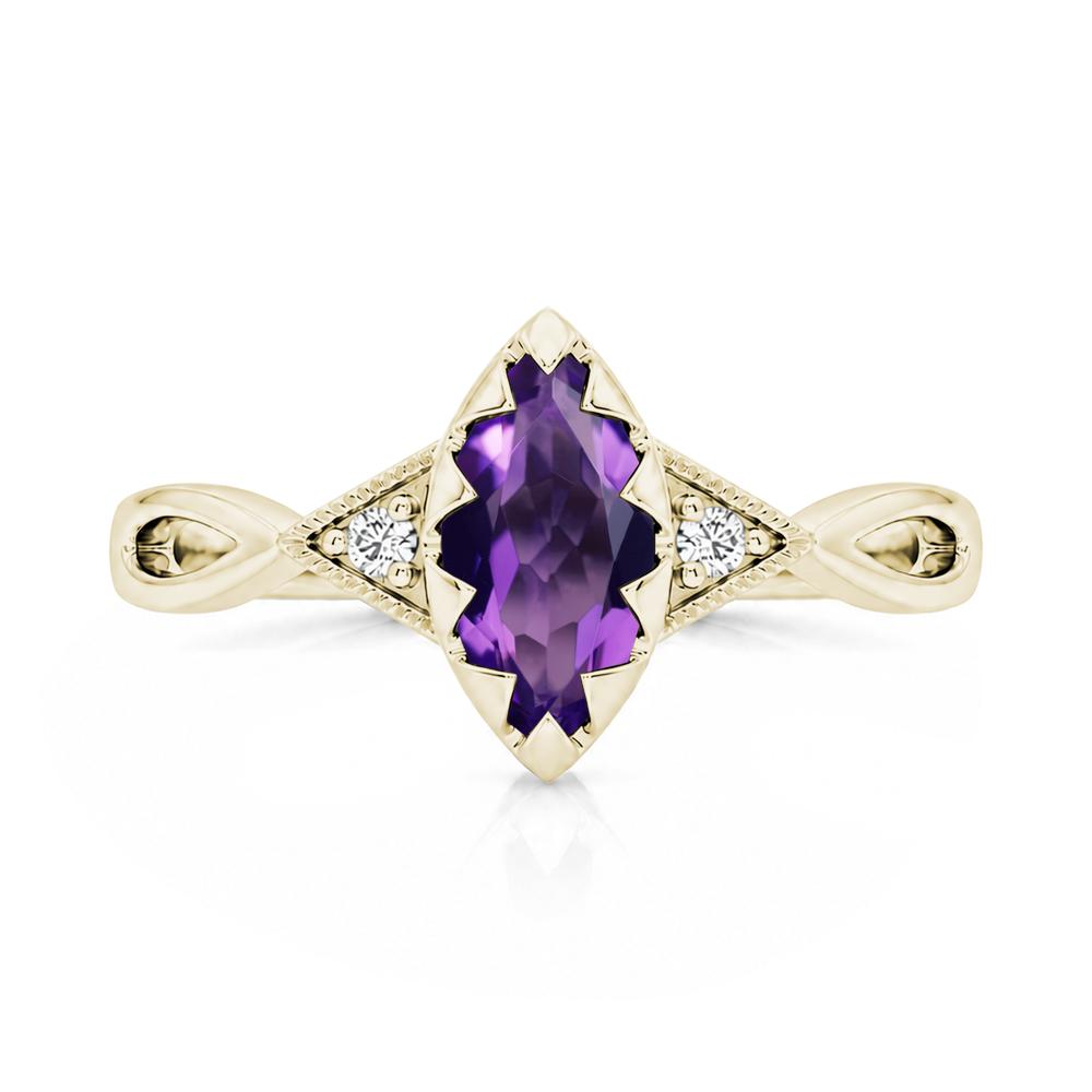 Sawtooth Prong Marquise Cut London Blue Topaz Ring - LUO Jewelry #gemstone_Amethyst
