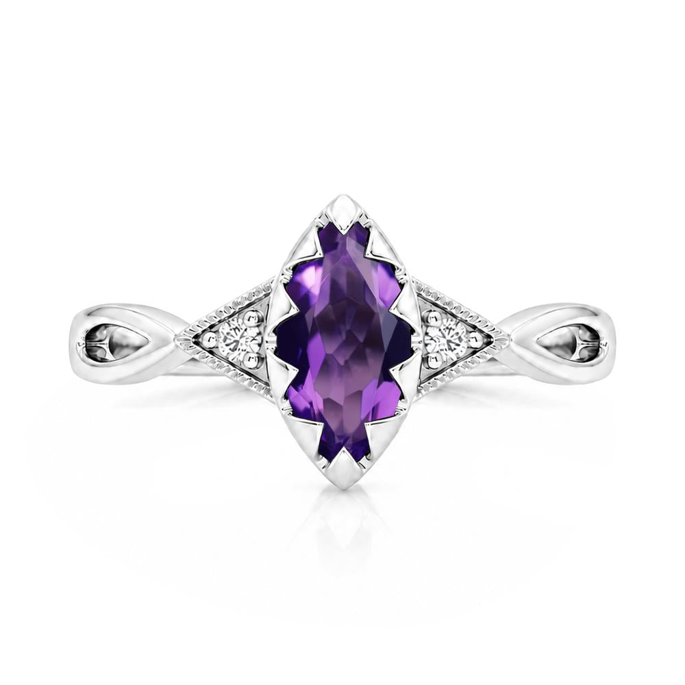 Sawtooth Prong Marquise Cut London Blue Topaz Ring - LUO Jewelry #gemstone_Amethyst