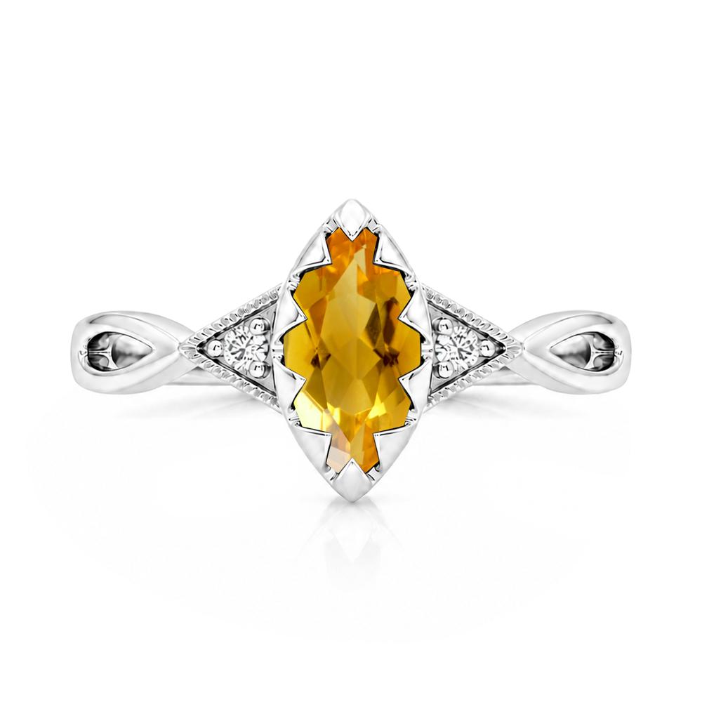 Sawtooth Prong Marquise Cut London Blue Topaz Ring - LUO Jewelry #gemstone_Citrine