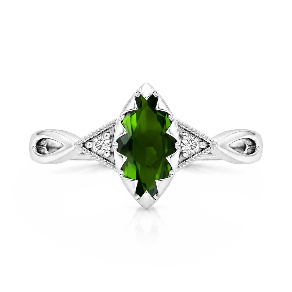 Sawtooth Prong Marquise Cut London Blue Topaz Ring - LUO Jewelry #gemstone_Diopside
