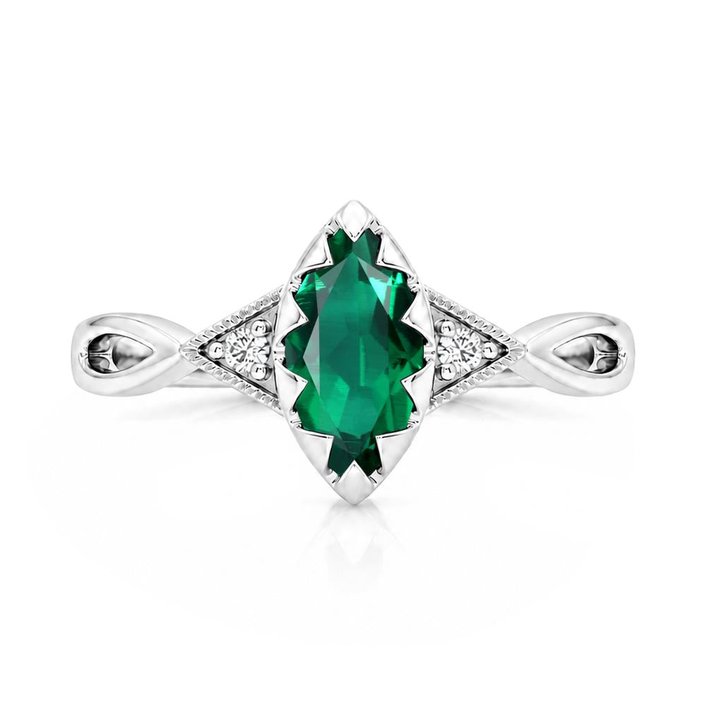 Sawtooth Prong Marquise Cut London Blue Topaz Ring - LUO Jewelry #gemstone_Emerald