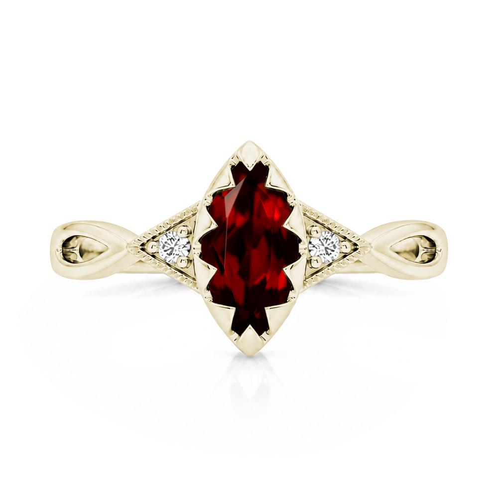 Sawtooth Prong Marquise Cut London Blue Topaz Ring - LUO Jewelry #gemstone_Garnet