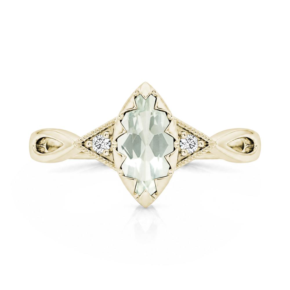 Sawtooth Prong Marquise Cut London Blue Topaz Ring - LUO Jewelry #gemstone_Green Amethyst