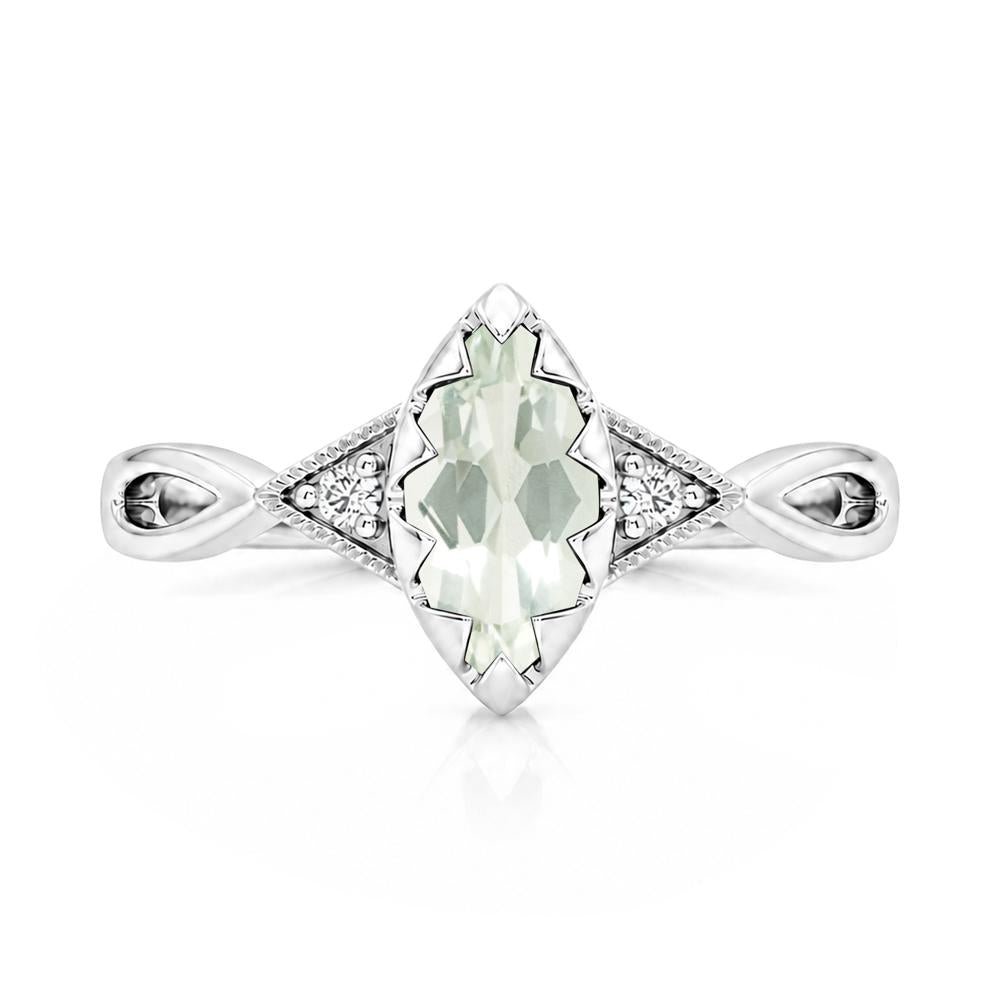 Sawtooth Prong Marquise Cut London Blue Topaz Ring - LUO Jewelry #gemstone_Green Amethyst