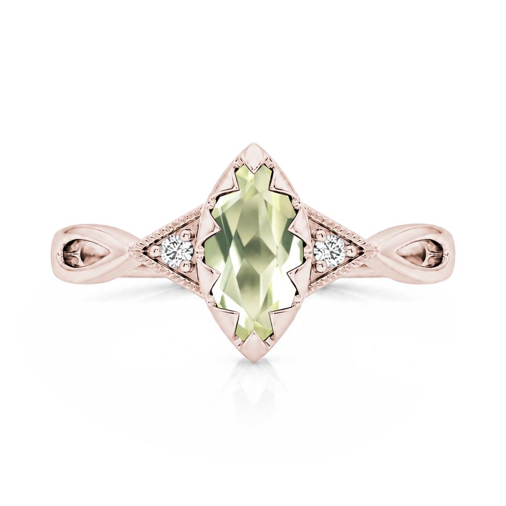 Sawtooth Prong Marquise Cut London Blue Topaz Ring - LUO Jewelry #gemstone_Lemon Quartz
