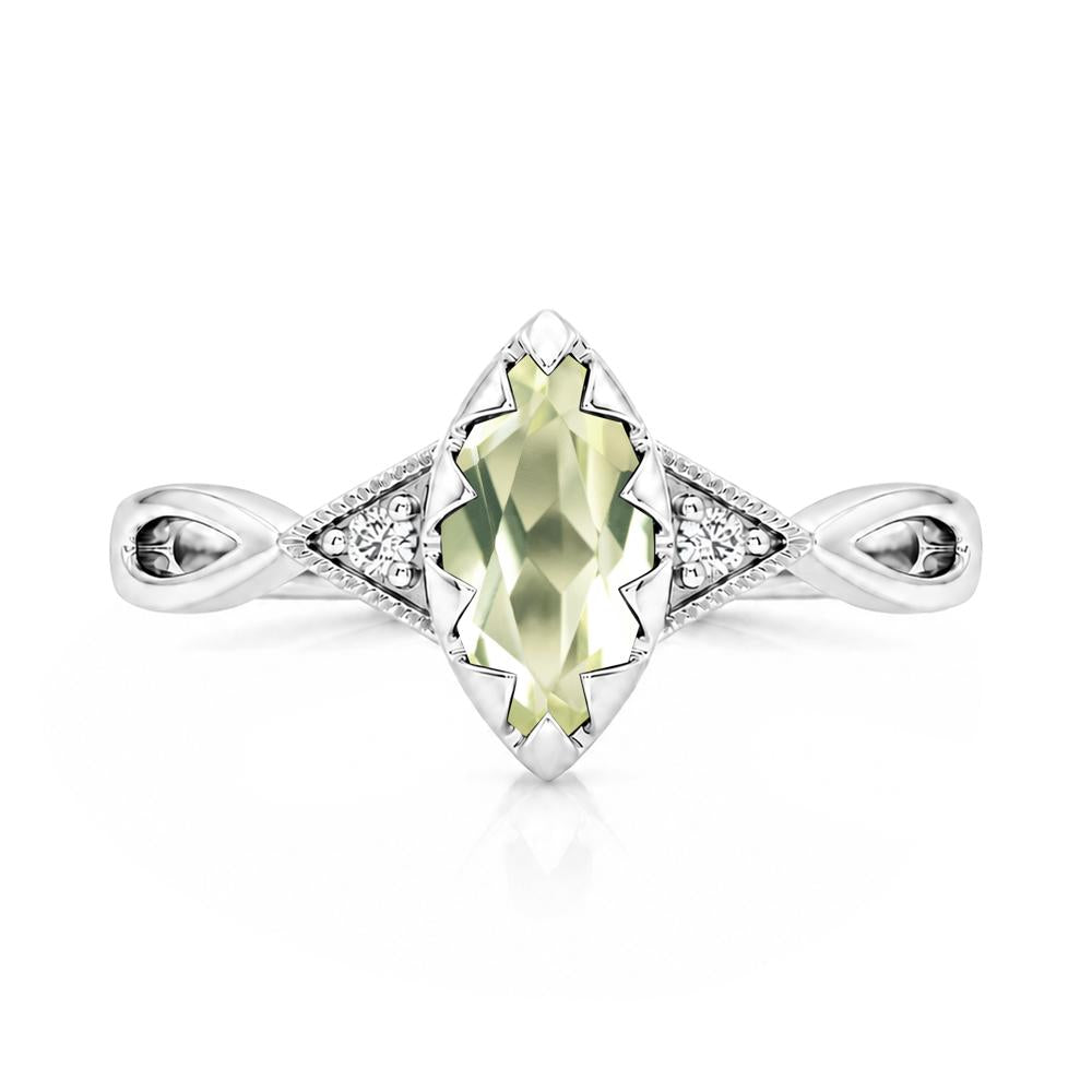 Sawtooth Prong Marquise Cut London Blue Topaz Ring - LUO Jewelry #gemstone_Lemon Quartz