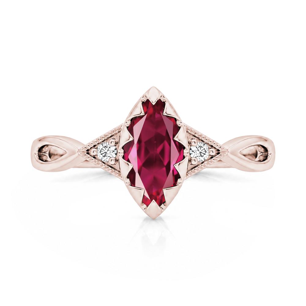 Sawtooth Prong Marquise Cut London Blue Topaz Ring - LUO Jewelry #gemstone_Ruby
