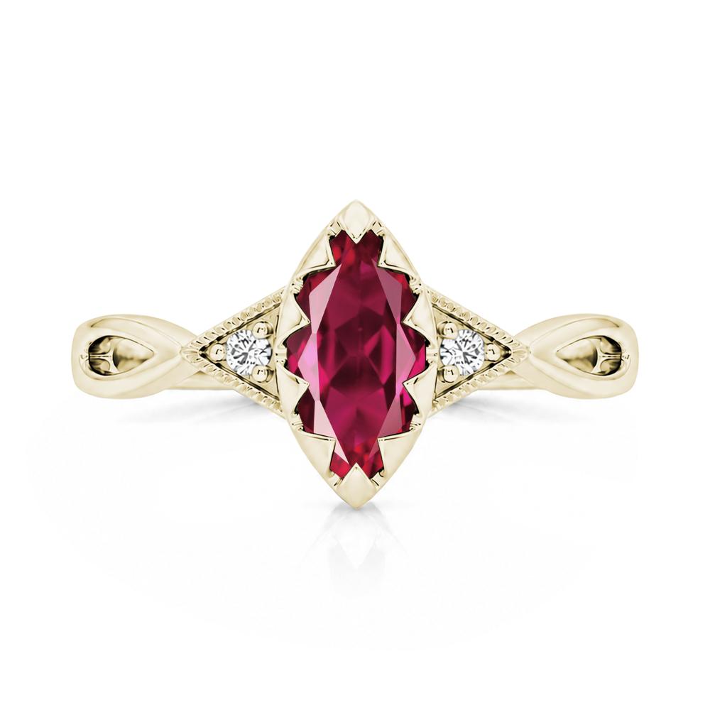 Sawtooth Prong Marquise Cut London Blue Topaz Ring - LUO Jewelry #gemstone_Ruby