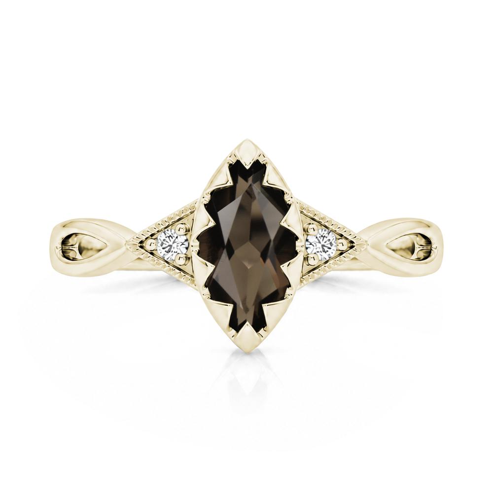 Sawtooth Prong Marquise Cut London Blue Topaz Ring - LUO Jewelry #gemstone_Smoky Quartz