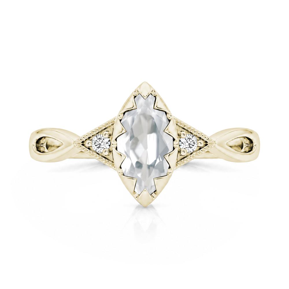 Sawtooth Prong Marquise Cut London Blue Topaz Ring - LUO Jewelry #gemstone_White Topaz