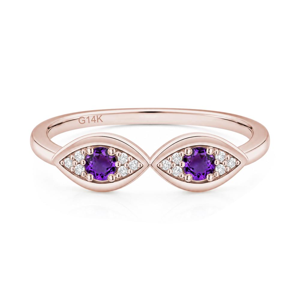 Lucky Emerald Evil Eye Ring - LUO Jewelry #gemstone_Amethyst