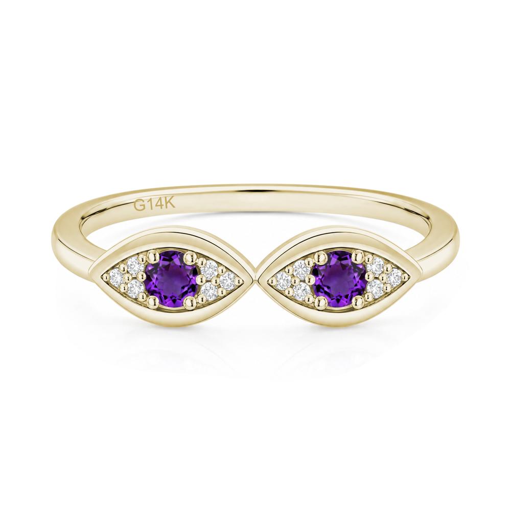 Lucky Emerald Evil Eye Ring - LUO Jewelry #gemstone_Amethyst