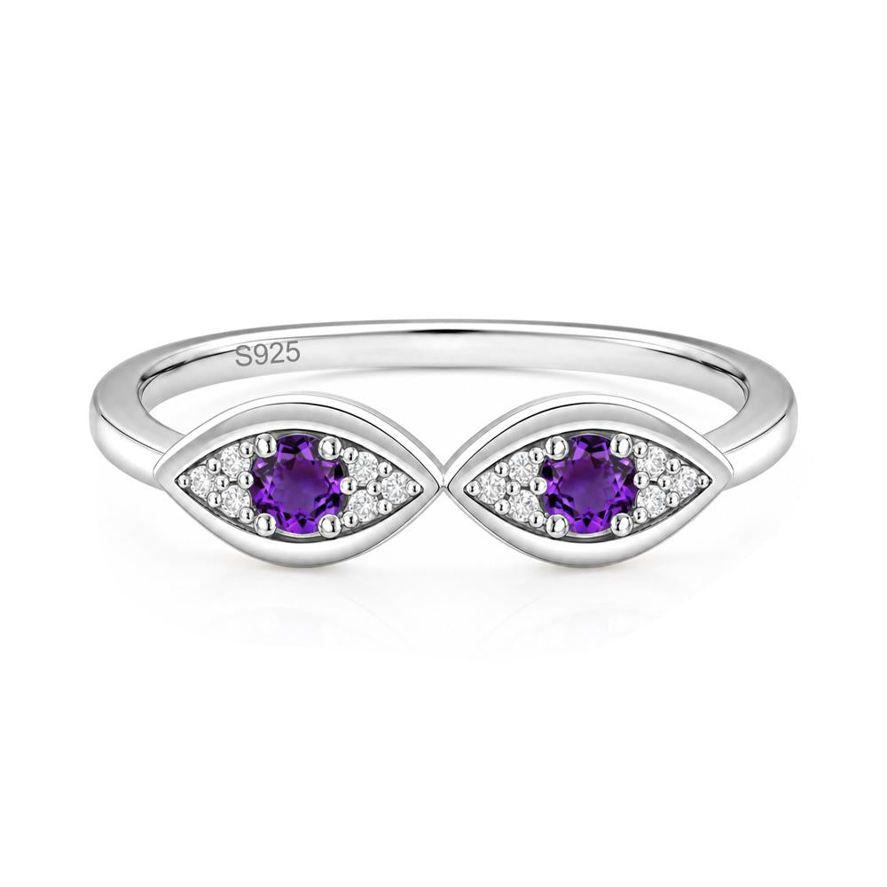 Lucky Emerald Evil Eye Ring - LUO Jewelry #gemstone_Amethyst