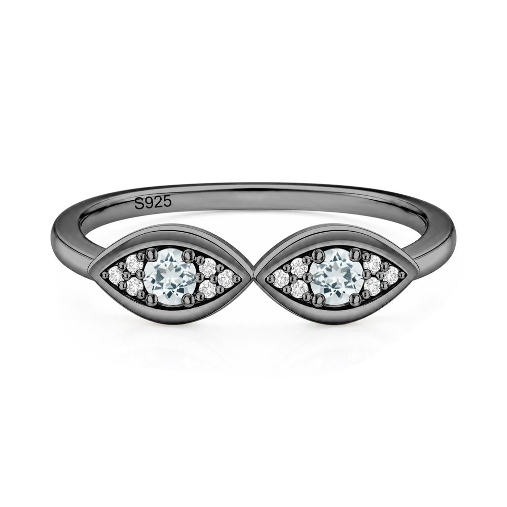 Lucky Emerald Evil Eye Ring - LUO Jewelry #gemstone_Aquamarine