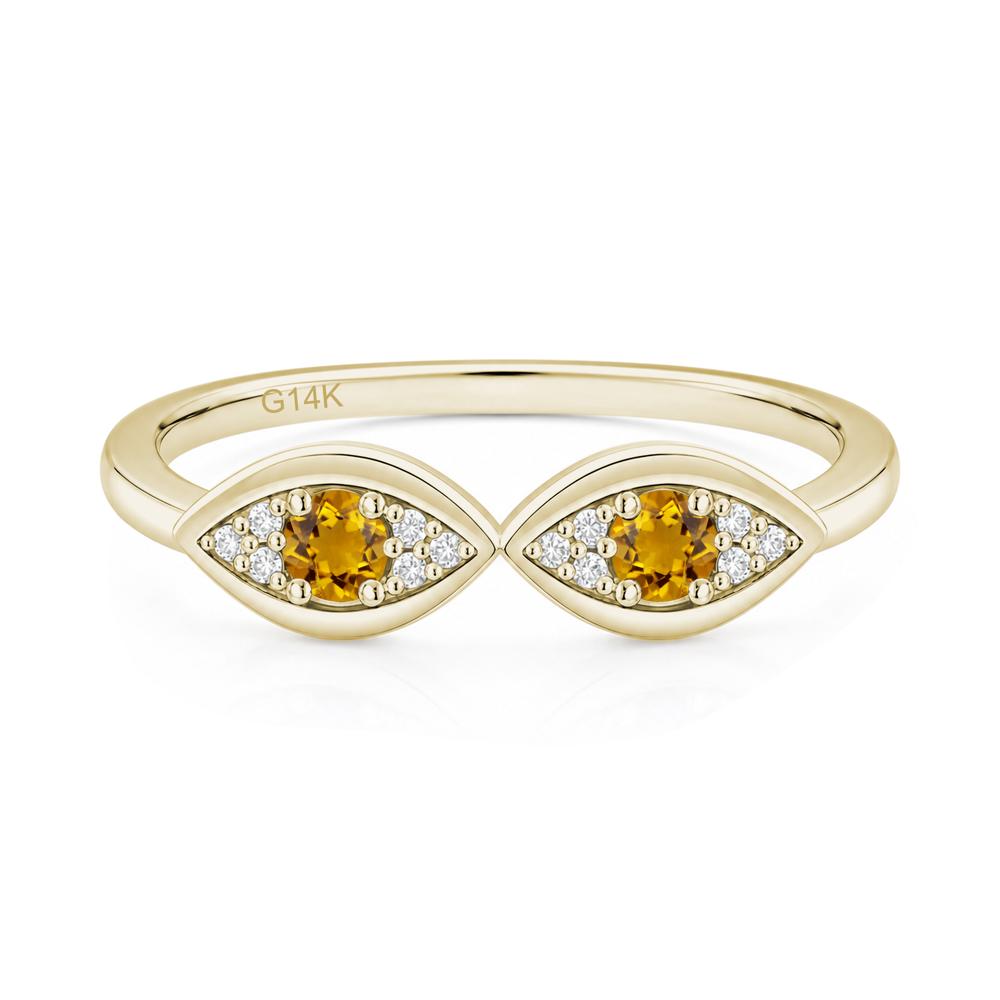Lucky Emerald Evil Eye Ring - LUO Jewelry #gemstone_Citrine