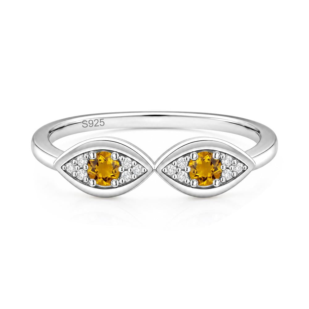 Lucky Emerald Evil Eye Ring - LUO Jewelry #gemstone_Citrine