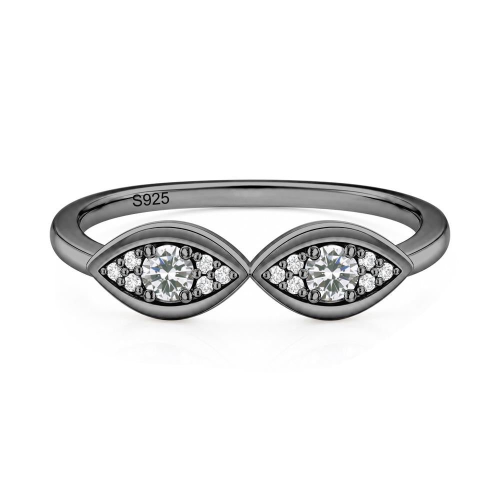 Lucky Emerald Evil Eye Ring - LUO Jewelry #gemstone_Cubic Zirconia