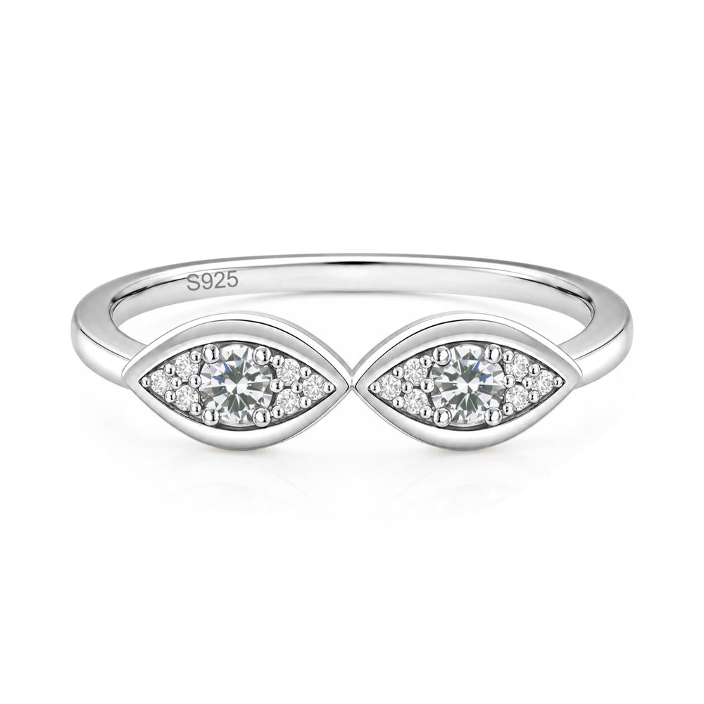 Lucky Emerald Evil Eye Ring - LUO Jewelry #gemstone_Cubic Zirconia