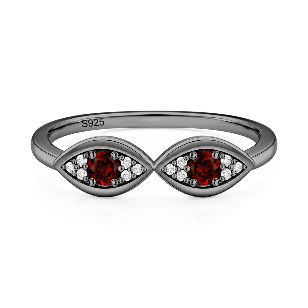 Lucky Emerald Evil Eye Ring - LUO Jewelry #gemstone_Garnet
