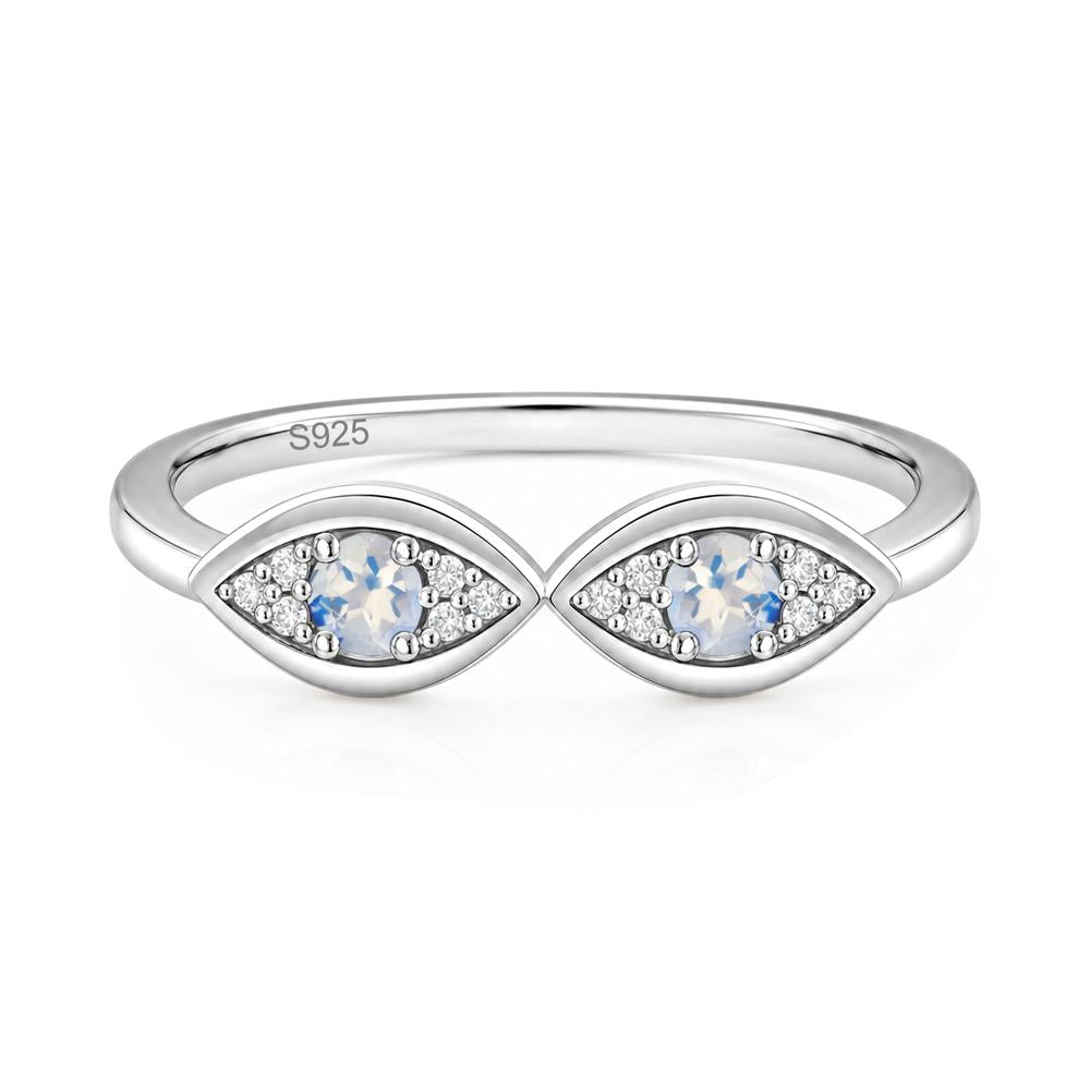 Lucky Emerald Evil Eye Ring - LUO Jewelry #gemstone_Moonstone