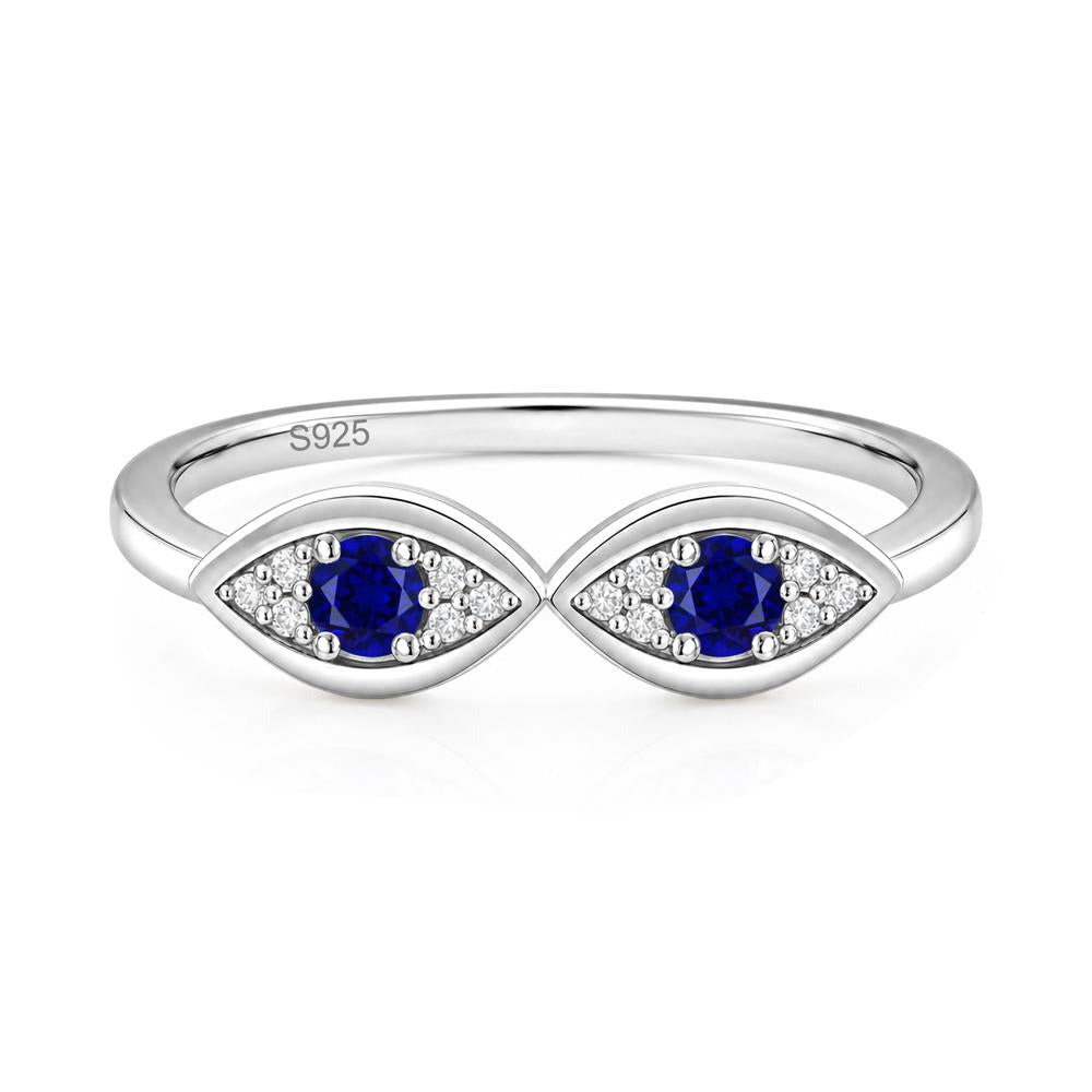 Lucky Emerald Evil Eye Ring - LUO Jewelry #gemstone_Sapphire