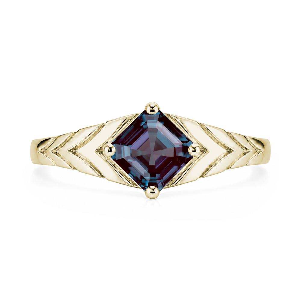 Kite Set Princess Cut Sapphire Statement Ring - LUO Jewelry #gemstone_Alexandrite