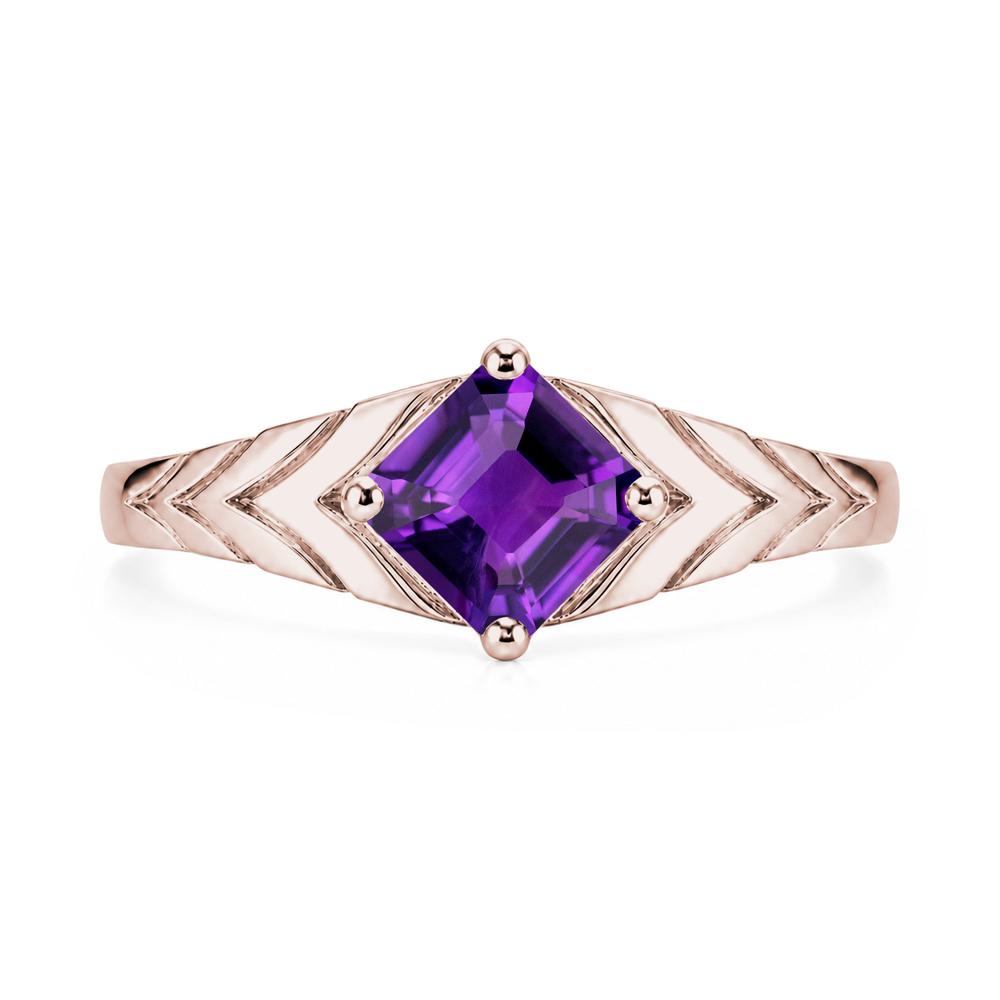 Kite Set Princess Cut Sapphire Statement Ring - LUO Jewelry #gemstone_Amethyst