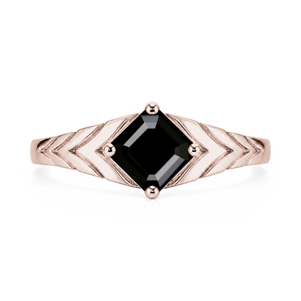 Kite Set Princess Cut Sapphire Statement Ring - LUO Jewelry #gemstone_Black Spinel