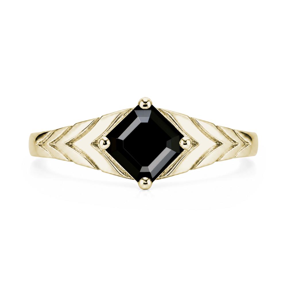 Kite Set Princess Cut Sapphire Statement Ring - LUO Jewelry #gemstone_Black Spinel