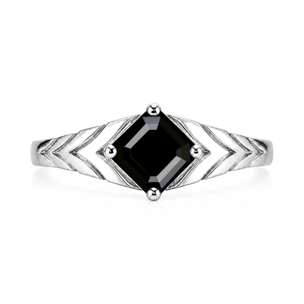 Kite Set Princess Cut Sapphire Statement Ring - LUO Jewelry #gemstone_Black Spinel