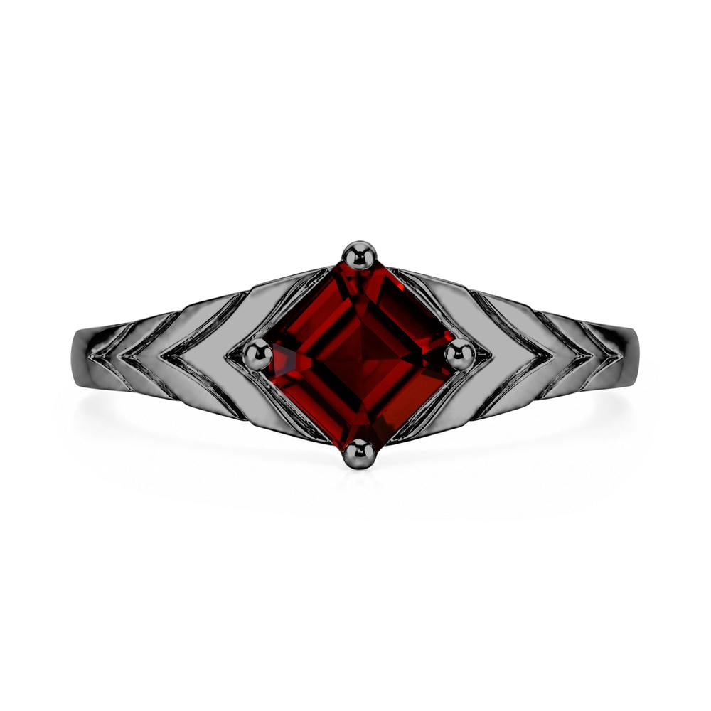 Kite Set Princess Cut Sapphire Statement Ring - LUO Jewelry #gemstone_Garnet