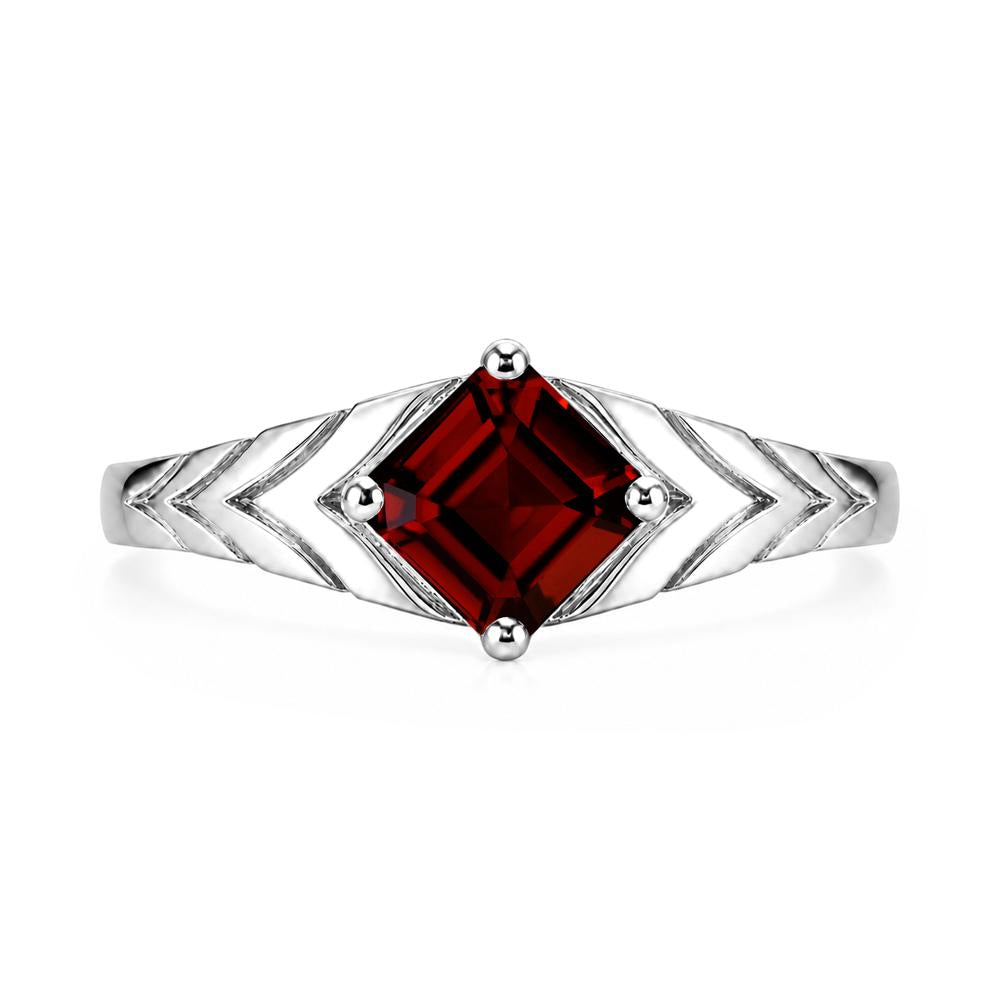 Kite Set Princess Cut Sapphire Statement Ring - LUO Jewelry #gemstone_Garnet