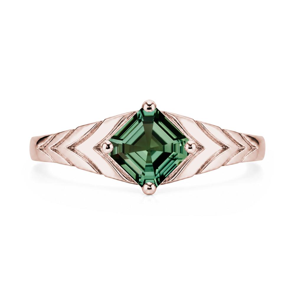 Kite Set Princess Cut Sapphire Statement Ring - LUO Jewelry #gemstone_Green Sapphire