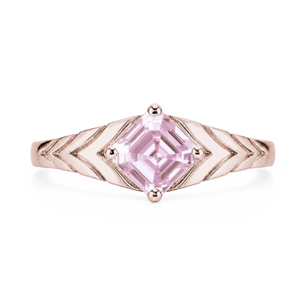 Kite Set Princess Cut Sapphire Statement Ring - LUO Jewelry #gemstone_Pink Cubic Zirconia