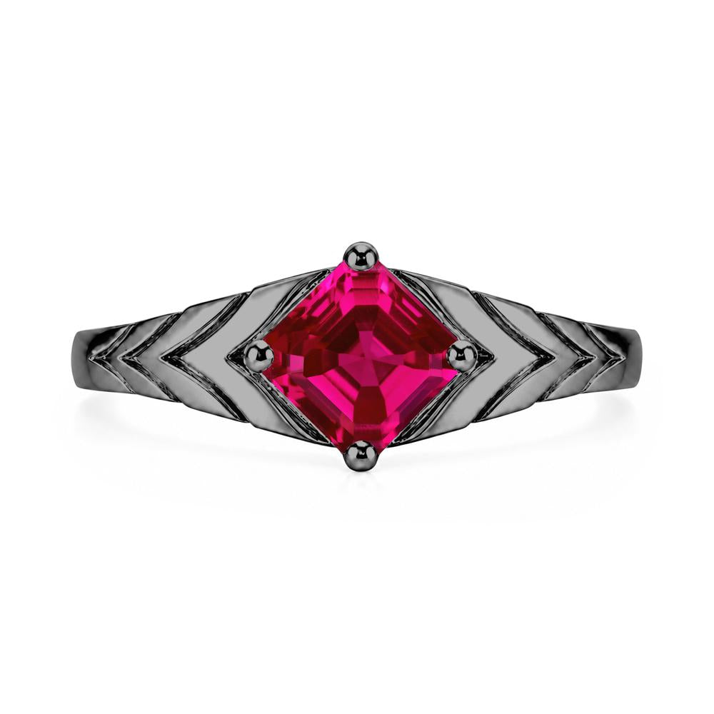 Kite Set Princess Cut Sapphire Statement Ring - LUO Jewelry #gemstone_Ruby