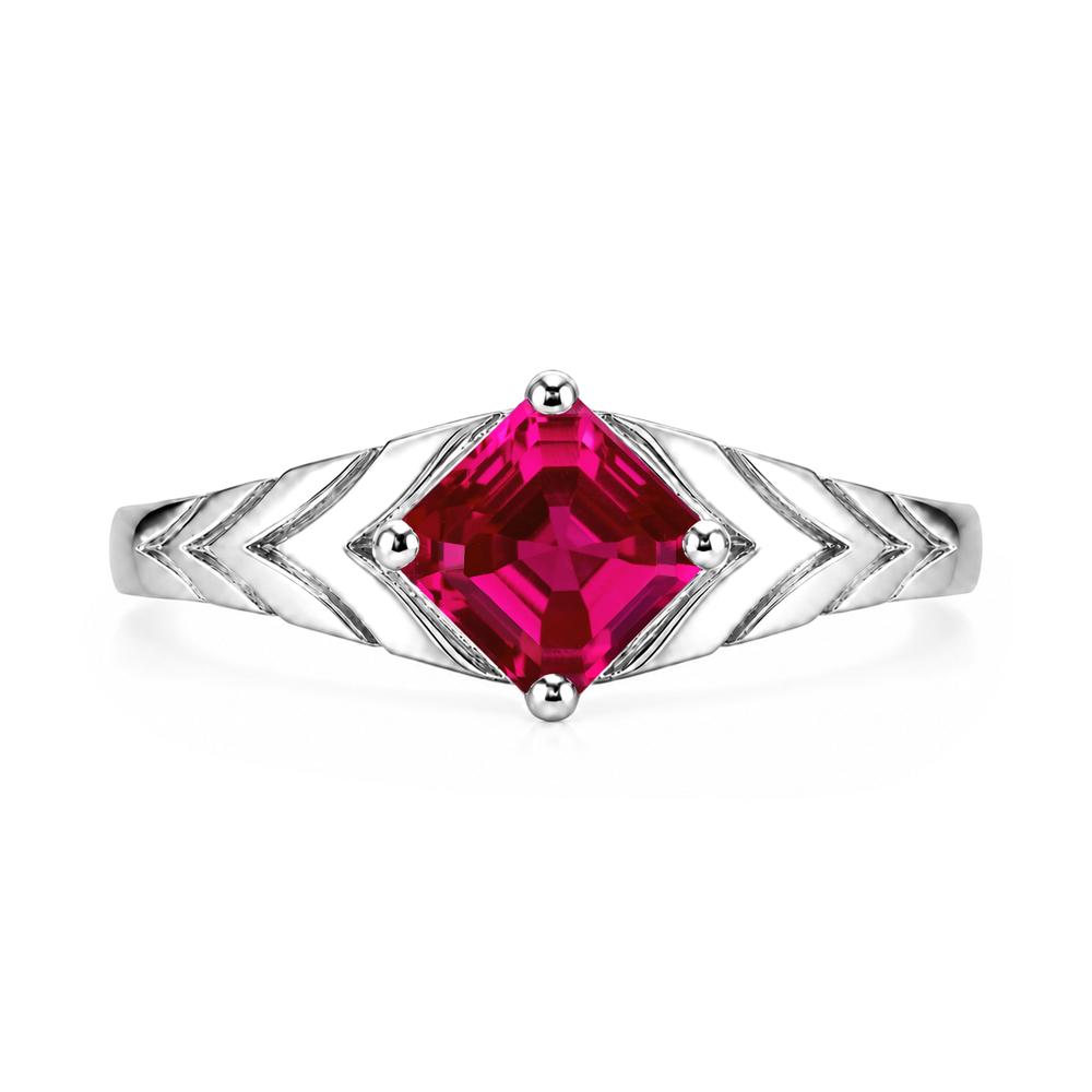Kite Set Princess Cut Sapphire Statement Ring - LUO Jewelry #gemstone_Ruby