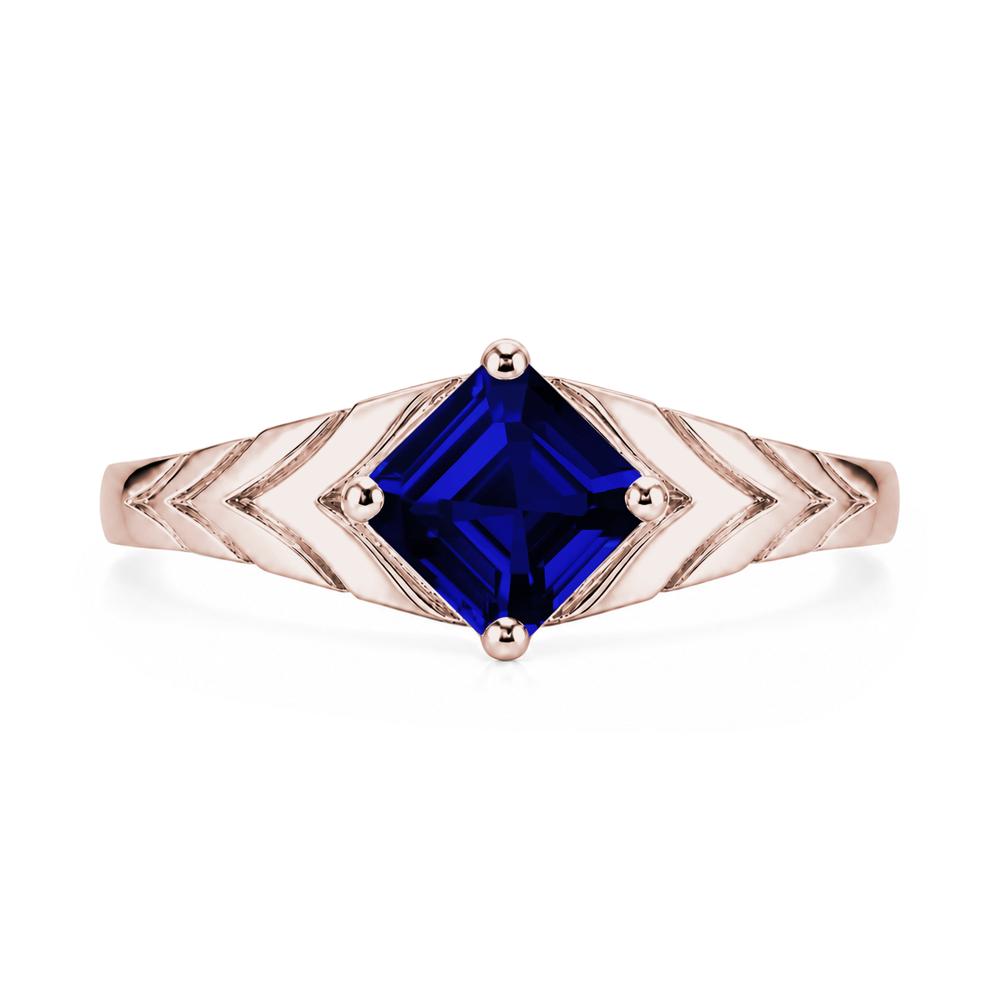Kite Set Princess Cut Sapphire Statement Ring - LUO Jewelry #gemstone_Sapphire