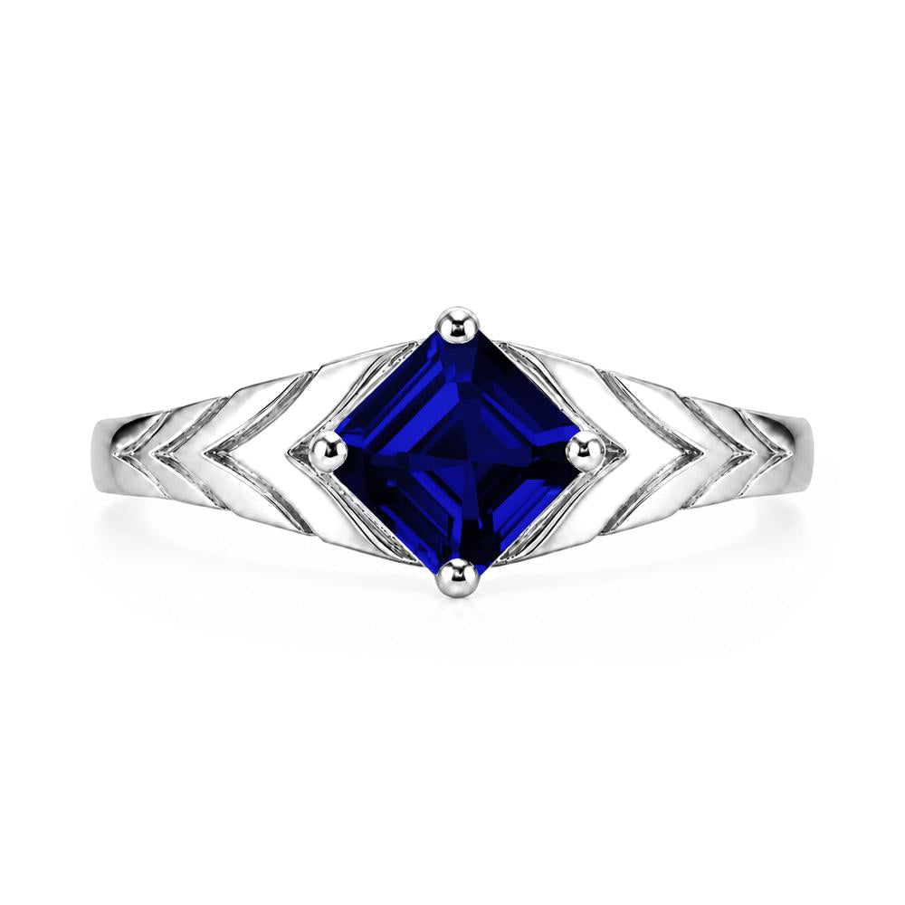Kite Set Princess Cut Sapphire Statement Ring - LUO Jewelry #gemstone_Sapphire