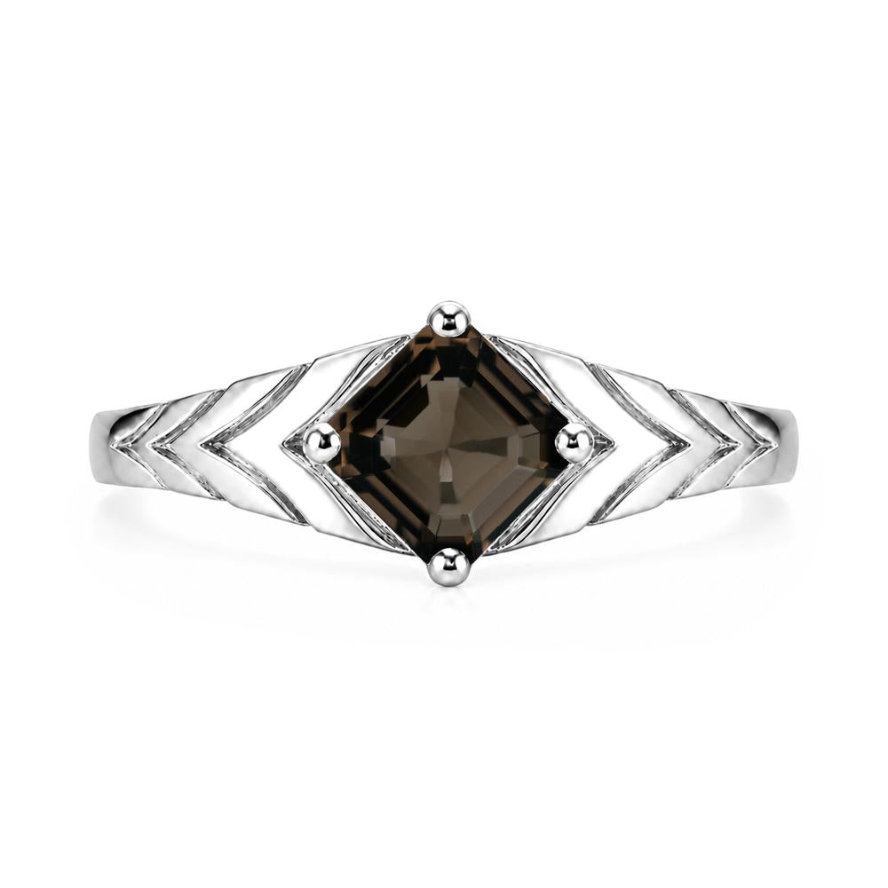 Kite Set Princess Cut Sapphire Statement Ring - LUO Jewelry #gemstone_Smoky Quartz