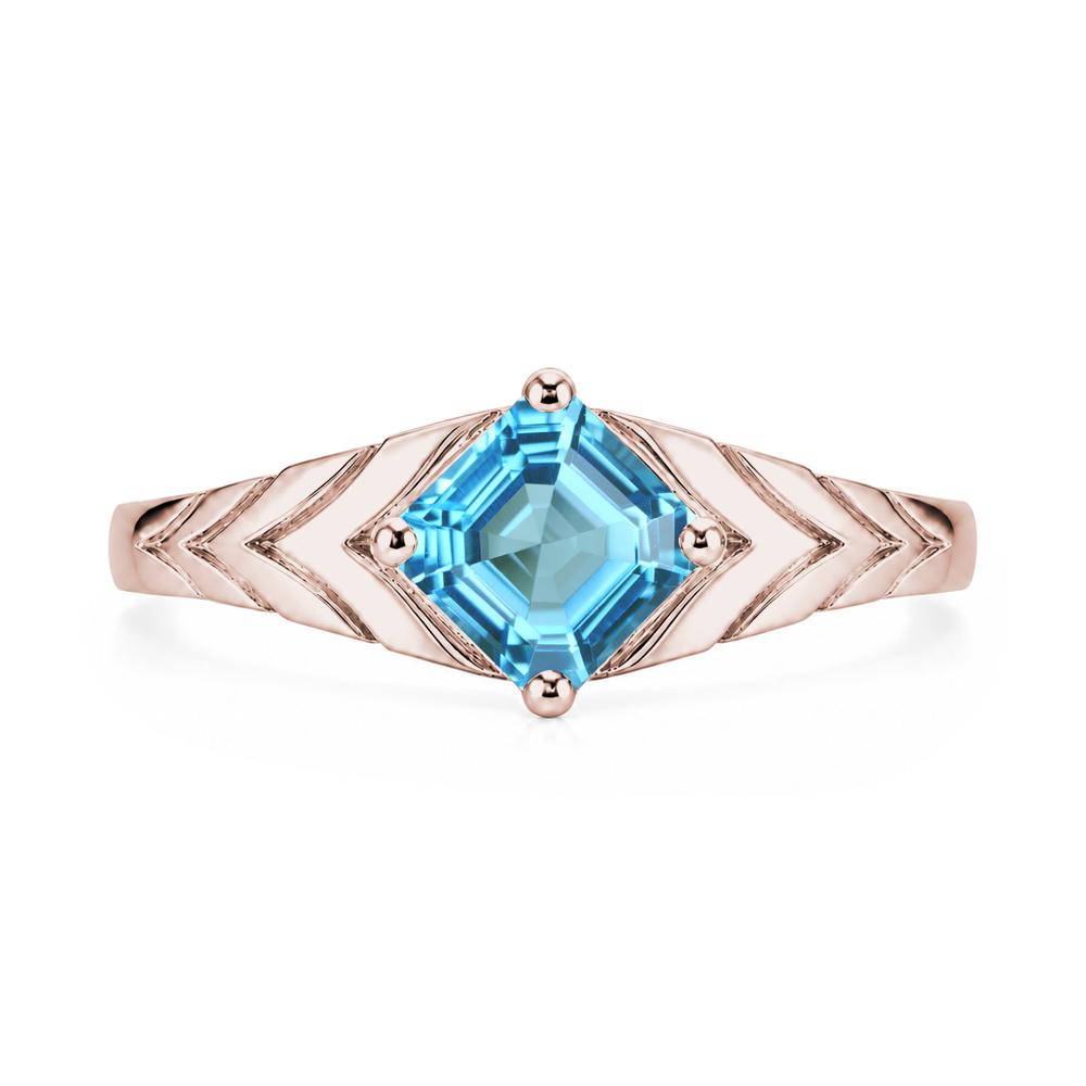 Kite Set Princess Cut Sapphire Statement Ring - LUO Jewelry #gemstone_Swiss Blue Topaz