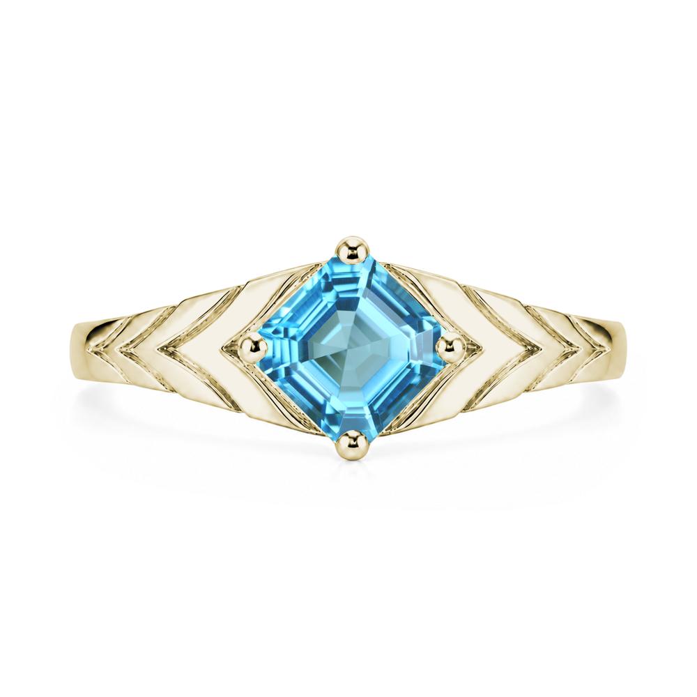 Kite Set Princess Cut Sapphire Statement Ring - LUO Jewelry #gemstone_Swiss Blue Topaz