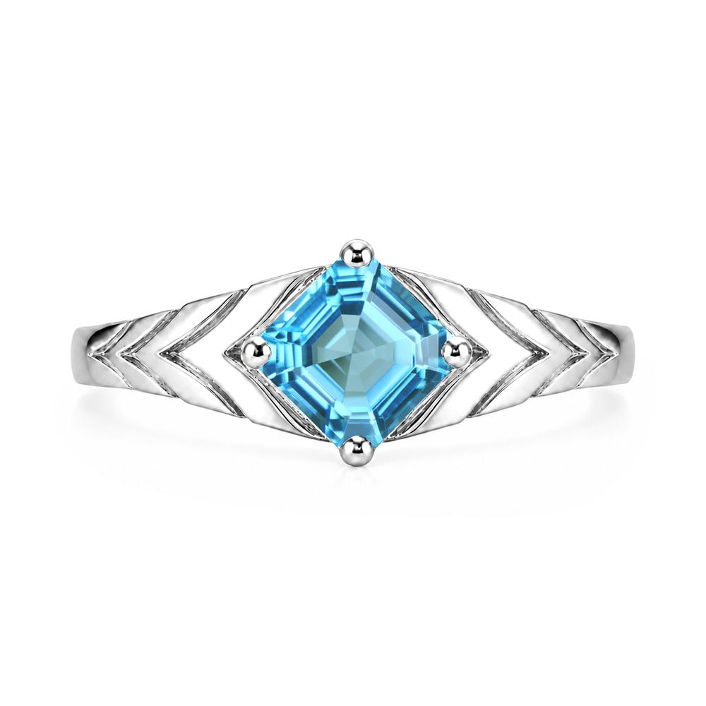 Kite Set Princess Cut Sapphire Statement Ring - LUO Jewelry #gemstone_Swiss Blue Topaz
