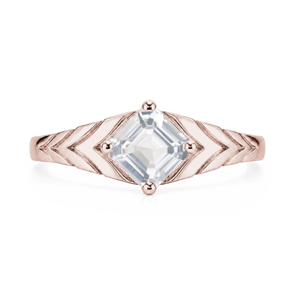 Kite Set Princess Cut Sapphire Statement Ring - LUO Jewelry #gemstone_White Topaz