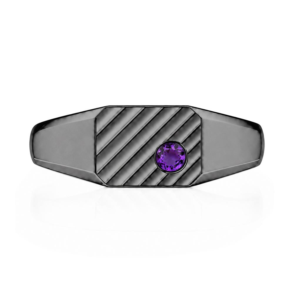 Petite Emerald Mens Signet Ring - LUO Jewelry #gemstone_Amethyst
