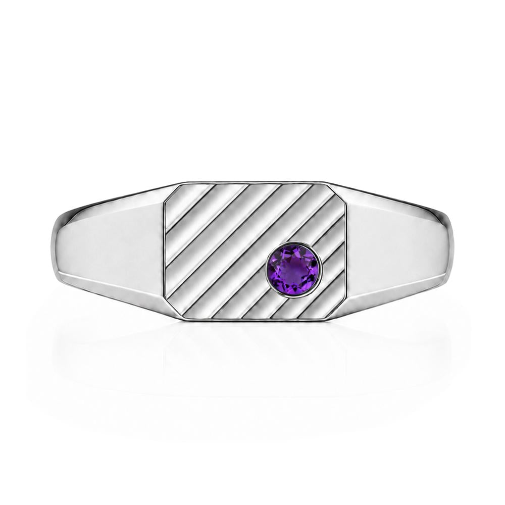 Petite Emerald Mens Signet Ring - LUO Jewelry #gemstone_Amethyst