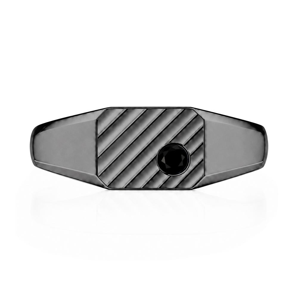 Petite Emerald Mens Signet Ring - LUO Jewelry #gemstone_Black Spinel