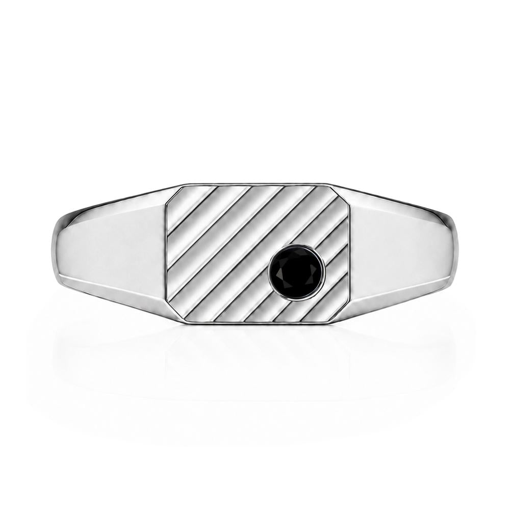 Petite Emerald Mens Signet Ring - LUO Jewelry #gemstone_Black Spinel