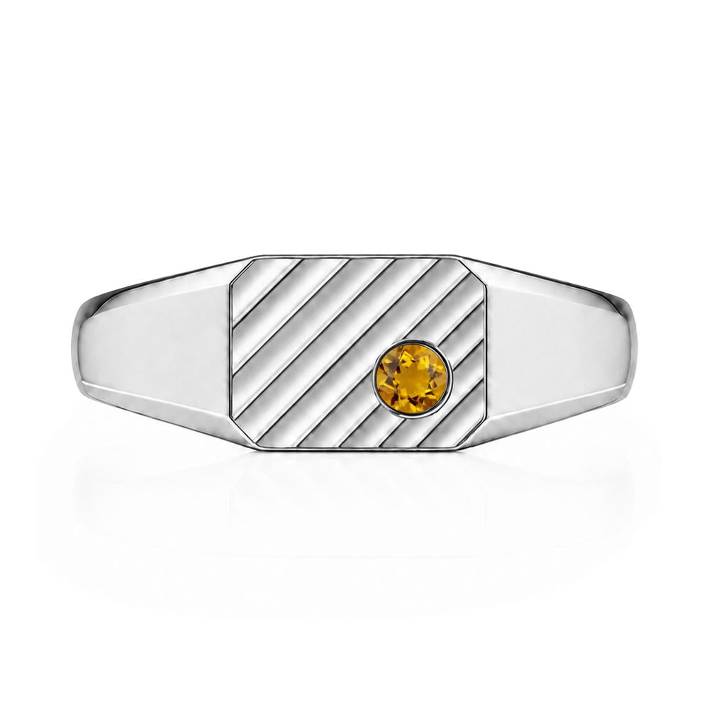 Petite Emerald Mens Signet Ring - LUO Jewelry #gemstone_Citrine