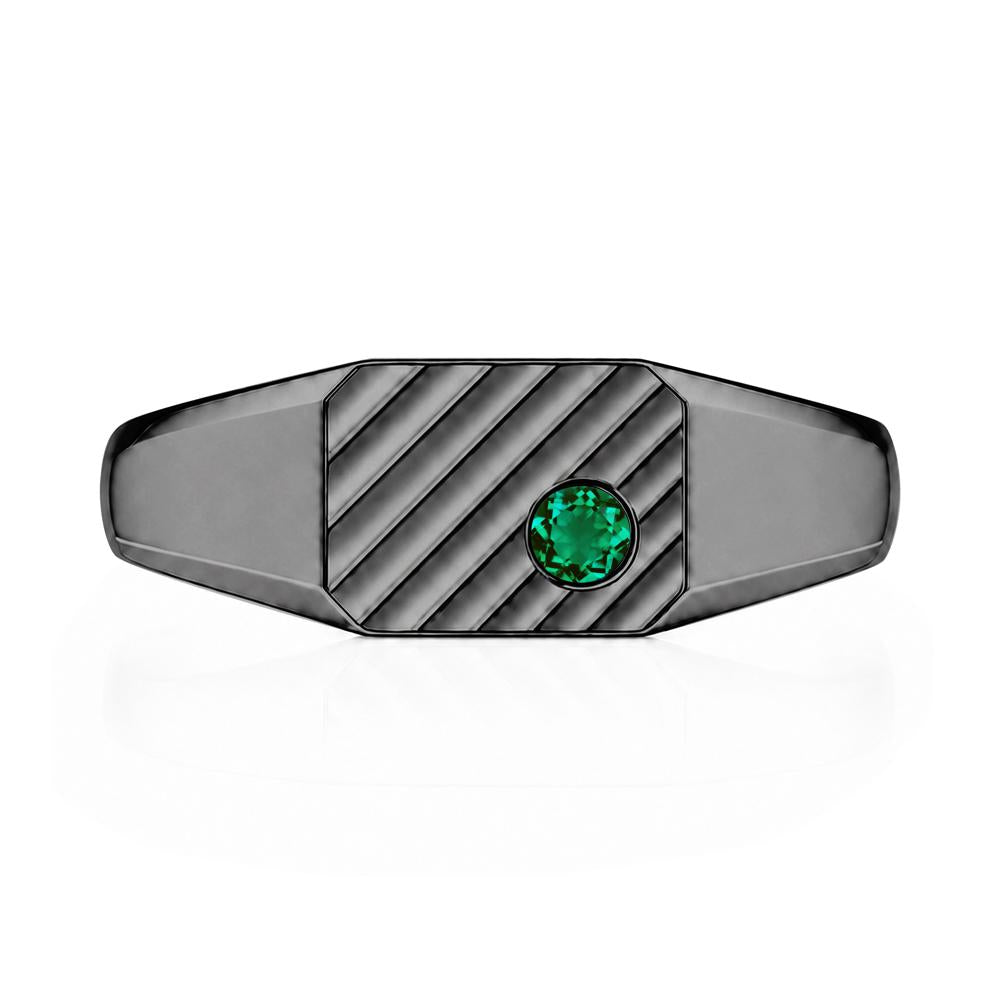 Petite Emerald Mens Signet Ring - LUO Jewelry #gemstone_Emerald